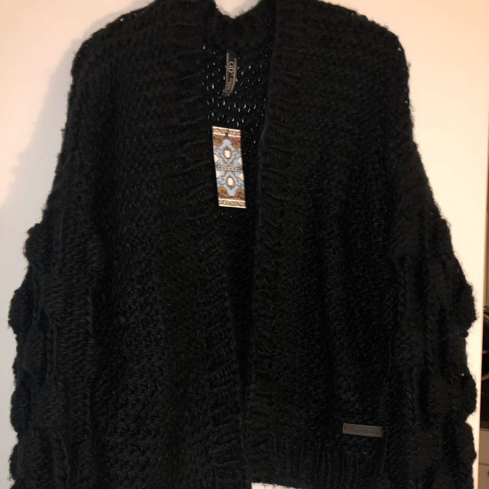 Bubble sleeve oversized cardigan